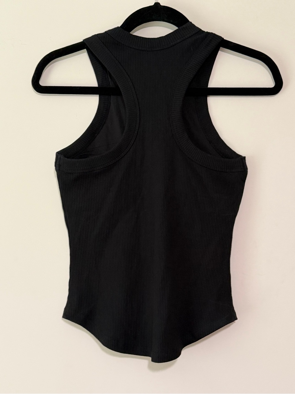 Fabletics Black Ribbed Racerback Tank Top with Built in Bra - Picture 5 of 6